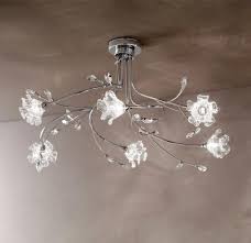 Alcune delle nostre illuminazioni si montano a filo, altre sporgono lievemente dal soffitto. Plafoniera Dafne 6 Luci Trasparente Lampada A Soffitto Firmata Due P
