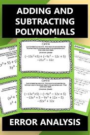 Adding Subtracting Polynomials Error Analysis Google Forms Distance Learning Adding And Subtracting Polynomials Error Analysis Polynomials