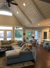 A great living room idea for growing families, the open great room concept works best in a home that has high, vaulted ceilings, and lots of windows to let natural light into the space. 46 The Best Vaulted Ceiling Living Room Design Ideas Trendehouse