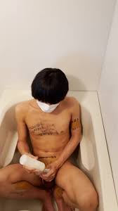 Bathtub: Asian guys lotion gauze masturbation… ThisVid.com