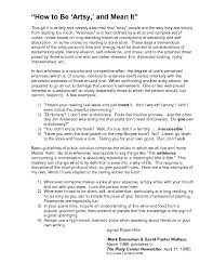 “How to Be 'Artsy' and Mean It” — David Foster Wallace and Mark Branaman