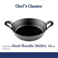 Use to saute, sear, fry, bake, stir fry or grill. Chef S Classics Cast Iron Dual Handle Skillet 18cm Shopee Philippines