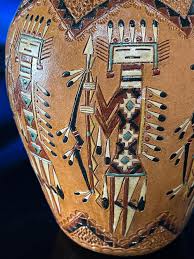Sold at Auction: Navajo Jackson & Nancy Yazzie Yei Vase Native American  pottery pot