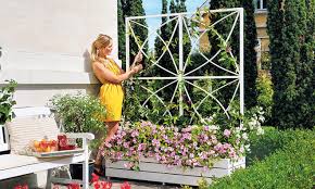 Pflanzkasten holz lang l mit rankgitter / spalier. Rankhilfe Selbst De