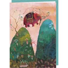 Izou Carte Postale Double L Elephant Funambule Carte Postale Elephant Funambule