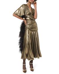 Michael Kors Collection Metallic Ruched Cocktail Dress Dresses Michael Kors Collection Gold Cocktail Dress