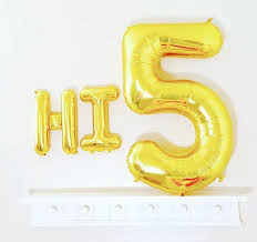 Balloon 5th Birthday Decoration Ideas For Boy Hi 5 Party 5 Balloon 5th Birthday Prop Silver By Girlygifts07 Birthday Props Party Themes For Boys 5th Birthday Party Ideas