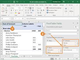 Make sure your data is in columns with headers. Add Multiple Columns To A Pivot Table Customguide