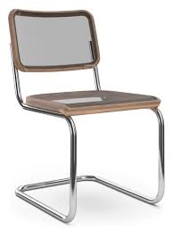Wie die erfahrung zeigt, verbindet längst nicht jeder mit dem gattungsbegriff freischwinger ein typisches büromöbel. Thonet S 32 N S 64 N Pure Materials Nussbaum Geolt Verchromt Ohne Armlehnen Von Marcel Breuer 1929 30 Artistic Copyright By Mart Stam Designermobel Von Smow De