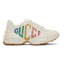 Gucci Women S Rhyton Glitter Logo Leather Sneakers In 9022 Ivoire Modesens ✈ enjoy express delivery & free returns on gucci trainers at farfetch now. gucci ivory rhyton rainbow glitter sneakers