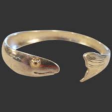 Which is why i have the high rating but i do have some issues with the shopping process. Estate Eden Herring Fish Sterling 14k Cuff Bracelet Albert Joseph Co Ruby Lane
