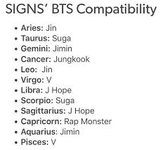 Bts Star Signs Are They Similar And Are You Compatible Army S Amino