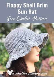 Floppy Shell Brim Sun Hat Free Crochet Pattern Crochet Crochet Sun Hat Crochet Hats
