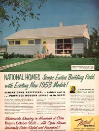 195253 National Homes Print Ad Mid Century House Model By Vividiom 9 00 Mid Century House Retro Renovation Mid Century Modern House