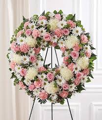 With next day delivery available. Pink White Flower Standing Wreath At From You Flowers