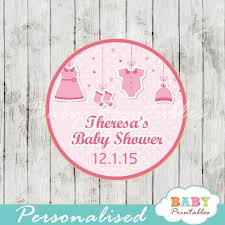 Free chevron party printables from thdezign party. Pink Clothesline Baby Shower Favor Tags D150 Baby Printables