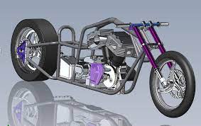D&g dragbike chassis / frames a retro junior drag bike, powered by a yamaha 125 water cooled engine, has air gear change, alloy wheels, wheelie bars etc. Project Drag Bike 3d Cad Model Library Grabcad
