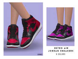 1,938 creations downloads / sims 4 / shoes. Oranostr S Retro Air Jordan Sneakers Female