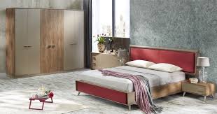 Brenda 160 X 200 Bedstead Caucasian Oak And Caramel Galaxy Color Combination Specially Designed Aged Metal Lug Structure I Home Decor Bedroom Sets Furniture