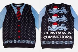 Gareth southgate obe (born 3 september 1970) is an english professional football manager and former player who played as a defender or as a midfielder, and is currently the manager of the england national team. Celebrate Football Coming Ho Ho Home In This Gareth Southgate World Cup Waistcoat Christmas Jumper Chronicle Live