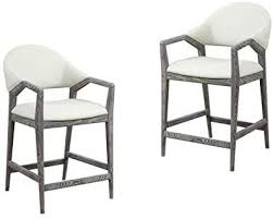 Amazon Com Emerald Home Carrera Slate Gray And Platinum White 24 Bar Stool With Faux Leather Upholstery And Emerald Home Furnishings Bar Stools 24 Bar Stools
