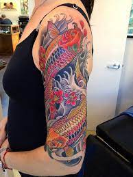 Koi Fish Tattoo Final Session Adam Sky Rose Gold S Tattoo San Francisco California Japanese Koi Fish Tattoo Koi Fish Tattoo Sleeve Tattoos
