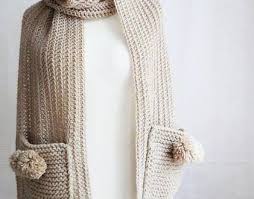 Bayanlar Icin Cepli Atki Knitted Scarf Knitting Designs Knit Scarf