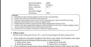 Kumpulan soal uas kelas 2 semester 1 semua mapel kepala sekolah. Soal Pas Prakarya Kelas 9 Kurikulum 2013 Smp Mts Soal Pelajaran