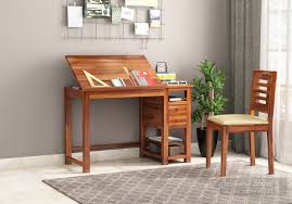 1.diy adjustable drafting table made from desktops. Buy Graham Study Cum Drafting Table Honey Finish Online In India Wooden Street