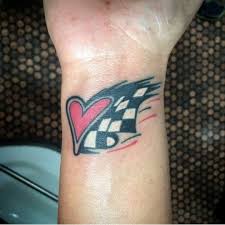 Black And White Checkered Flag Tattoo Racing Heart Tattoo Checkered Flag Tattoos Memorial Tattoos Flag Tattoo