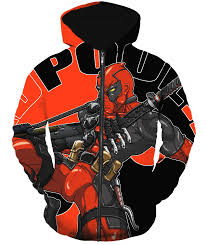 Deadpool Hoodies Comic Book Fighter Red Black Deadpool Zip Up Hoodie