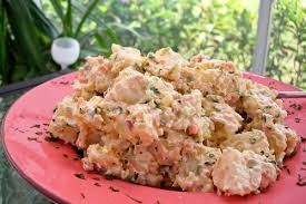 Tangy onions, rich sweet potatoes, crunchy walnuts, and sweet raisins come together in a remarkable blend of flavors and textures. Home And Garden New Fashioned Potato Salad Yum