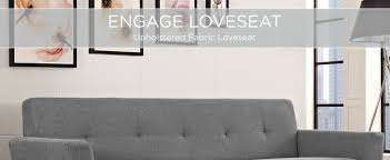 Amazon Com Modway Engage Mid Century Modern Upholstered Fabric Loveseat In Expectation Gray Furniture Decor