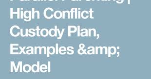 Parallel Parenting High Conflict Custody Plan Examples Amp Model Parallel Parenting Parenting Plan Custody