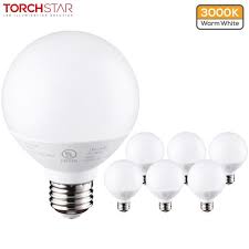 Soft white vs daylight when replacing bulbs in your home color temperature can make a pleasant difference. Torchstar G25 Globe Led Light Bulb For Bathroom Vanity Light Bulbs 6w 40w Equiv 3000k Warm White E26 Medium Base 6 Pack Walmart Com Walmart Com
