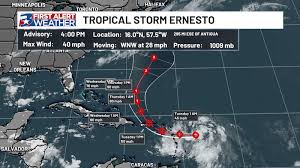 Tropical Storm Ernesto forms in the Atlantic