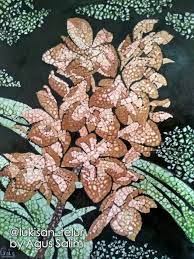 Image result for lukisan bunga raya printable flower coloring. Lukisan Kulit Telur Flower 30x20 Cm Eggshells On Canvas 2017 Agus Salim Cilacap Jawa Tengah Indonesia Lukisan Kulit