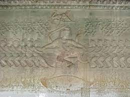 Ancient khmer bas relief carving of sea creatures. The Churning Of The Ocean Of Milk In The Ancient Times Go Flickr