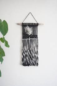 Black And White Macrame Wall Hanging Black And White Macrame Wall Hanging Chic Wall Decor Macrame Wall Hanging Wall Hanging Woven Wall Hanging