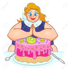 Fat woman holding cake and an apple. Fat Woman Is Going To Eat A Huge Cake Royalty Free Cliparts Vectors And Stock Illustration Image 82284826