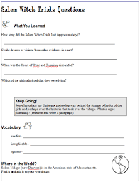 Salem Witch Trials Worksheets Salem Witch Trials Salem Witch Witch Trials