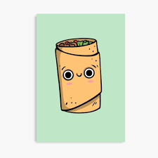 Cute Cartoon Burrito Character Canvas Print By Piratart Redbubble Grizz noticed they are having a burrito eating contest, the record was one hour. redbubble