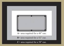 What are the standard pool table sizes and dimensions, and how large of a room is required for standard size pool tables, along with the playing surface dimensions (measured between the noses. Choosing A Pool Table Size Legacy Billiards