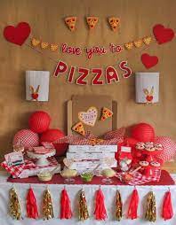 There are so many decoration ideas that you can find, however, if you need the adorable ideas for your valentine decoration. Show Someone You Love Them With A Slice Of Pizza Check Out This Fun Valentine S Day Party S Valentines Birthday Party Pizza Party Birthday Valentines Party