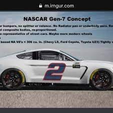 A further evolution of the generation 6 car, the next gen will feature improved aero and downforce packages while introducing new technologies on. Nascar Gen 7 Concept Cars These Cars Put The Stock In Stock Car Racing These Cars Are Badass Looking My Favorite Is The Ford Chevy Ls Stock Car Racing Ford
