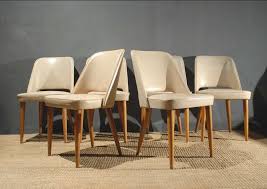 Mid Century Leather Dining Chairs Cocktail Chairs X6 Vintage Retro Sandalye