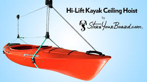 While we found some amazing kayak lifts throughout the countless we tried, none could quite live up to what we experienced with the garage gator 66051k motorized storage lift. Kayak Ceiling Hoist Boat Storage Rack Hi Lift Storeyourboard Com