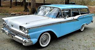 1959 Ford Country Sedan Wedgewood Blue And Colonial White Classic Cars Trucks Ford Suv Ford Motor