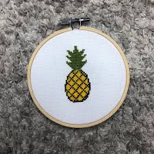 The finished piece will work great to add summery touches to my home! Handmade Wall Decor Handmade Pineapple Cross Stitch Poshmark