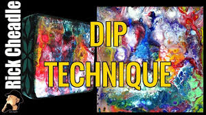 Acrylic Pouring Chroma Color Paints Water Proofing Spray Dip Method And Acrylic Pouring Paint Dipping Painting